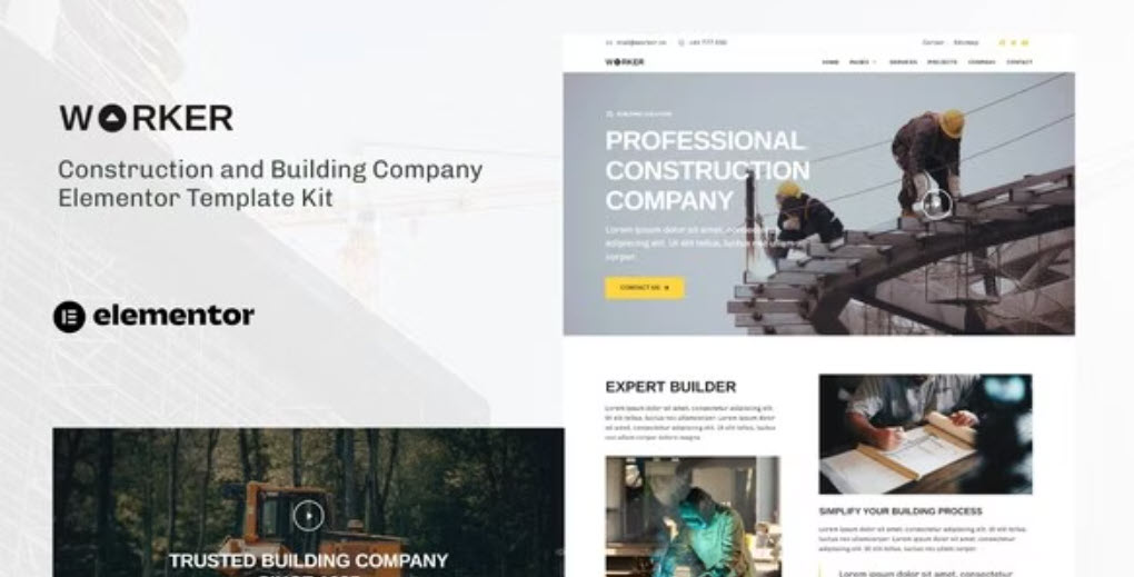 Worker Construction & Building Company Elementor Template Kit