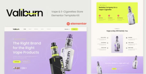 Valiburn Vape & E Cigarettes Store Elementor Template Kit