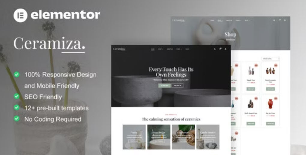 Ceramiza Pottery & Ceramic Store Elementor Template Kit