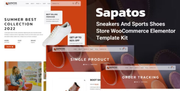 Sapatos Sneakers & Sports Shoes Store WooCommerce Elementor Template Kit