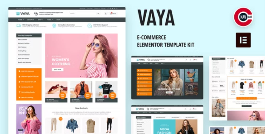 Vaya E commerce Elementor Template Kit