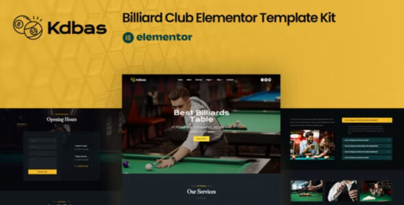Kdbas Billiard Club Elementor Template Kit