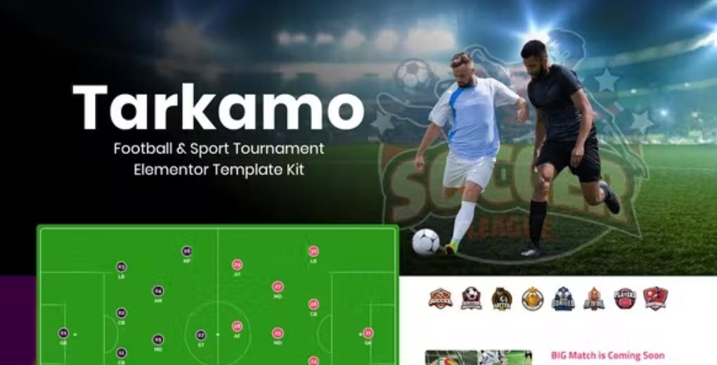 Tarkamo Football & Sport Tournament Elementor Template Kit