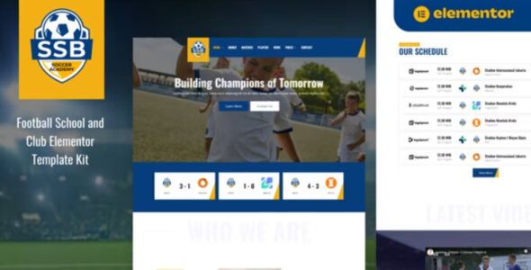 SSB Football School & Club Elementor Template Kit