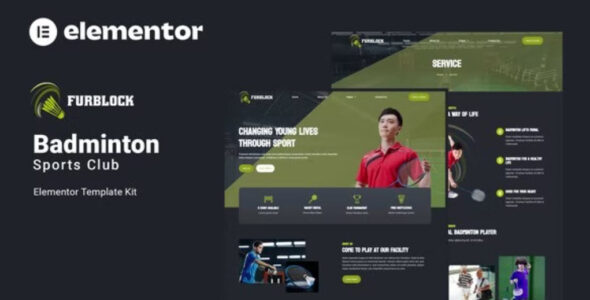 Furblock Badminton Club Elementor Template Kit