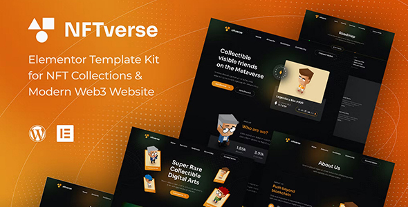 NFTverse | Futuristic NFT Portfolio Elementor Template Kit