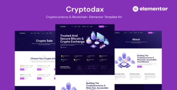 Cryptodax Cryptocurrency & Blockchain Elementor Template Kit