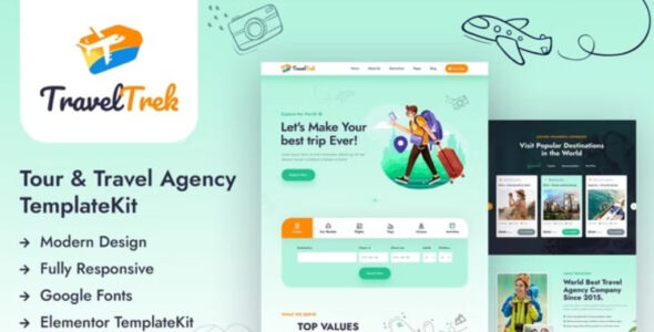 Travel Trek Tour and Travel Agency Elementor Template Kit