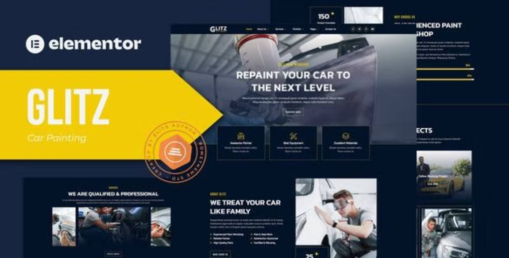 Glitz Car Painting & Restoration Elementor Template Kit