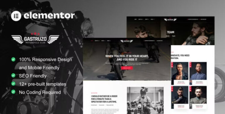 Gastruzo Motorcycle Club Elementor Template Kit