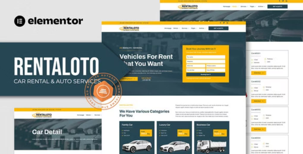 Rentaloto Car Rental & Auto Services Elementor Template Kit