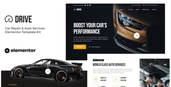 Drive Car Repair & Auto Service Elementor Template Kit