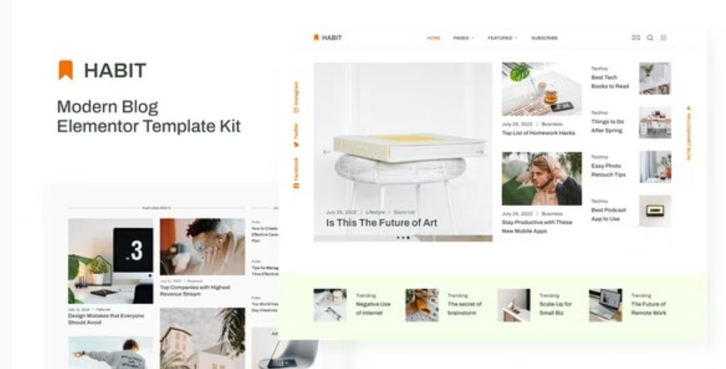 Habit Modern Blog Elementor Template Kit