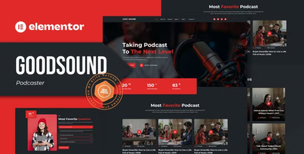 Goodsound Podcaster Elementor Template Kit