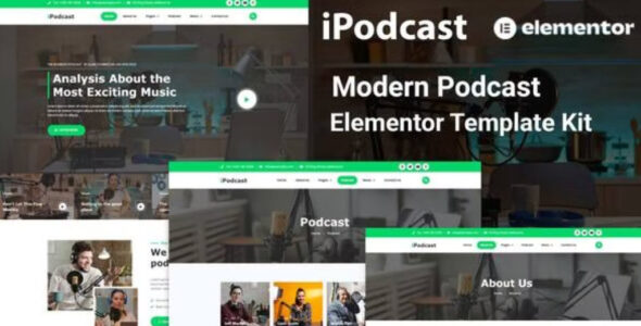 iPodcast Modern Podcast Elementor Template Kit