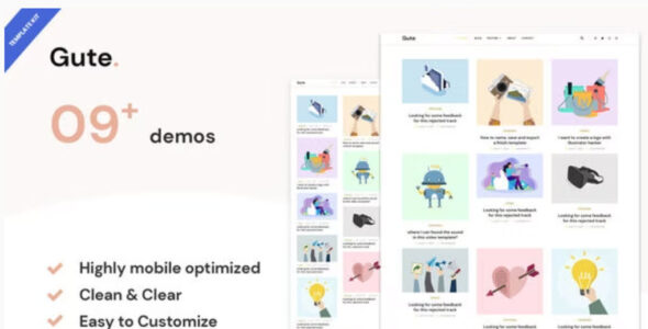 Gute Minimalist Blog Elementor Template Kit