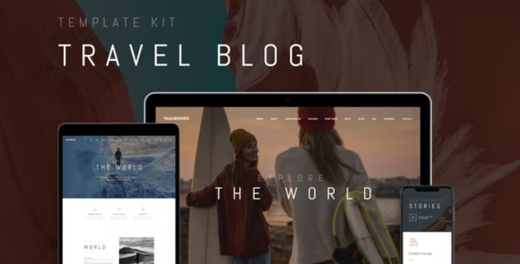 Vagabonds Travel Blog Elementor Template Kit