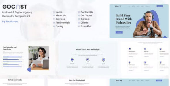 Gocast Podcast & Digital Agency Template Kit