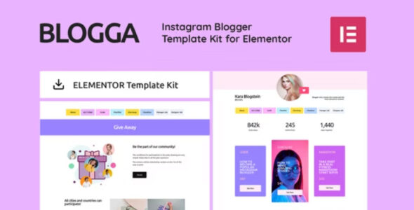 BLOGGA Instagram Blogger Elementor Template Kit