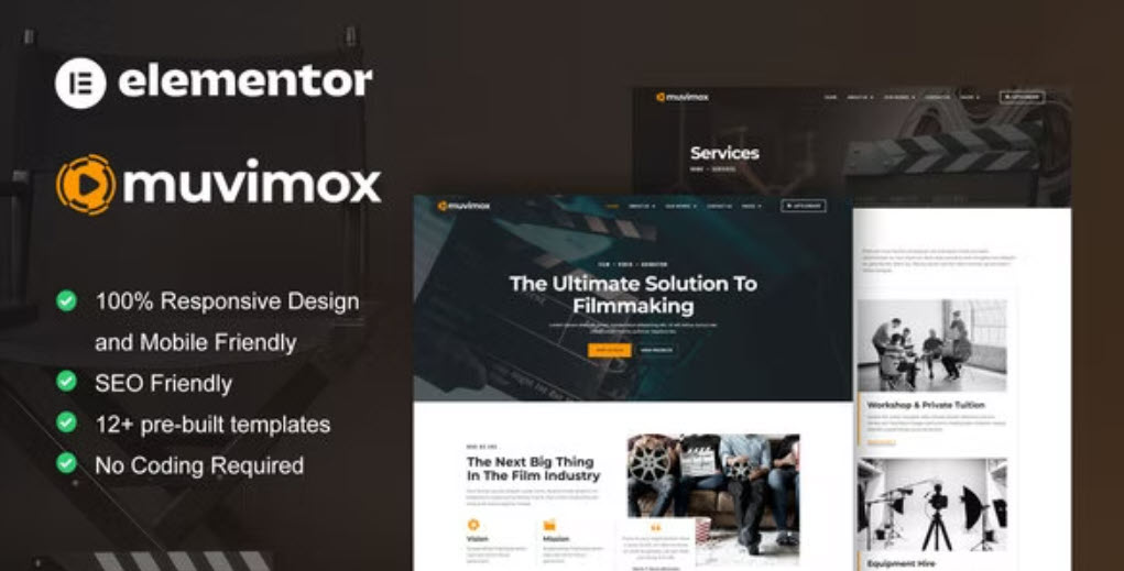 Muvimox Film Maker & Movie Studio Elementor Template Kit