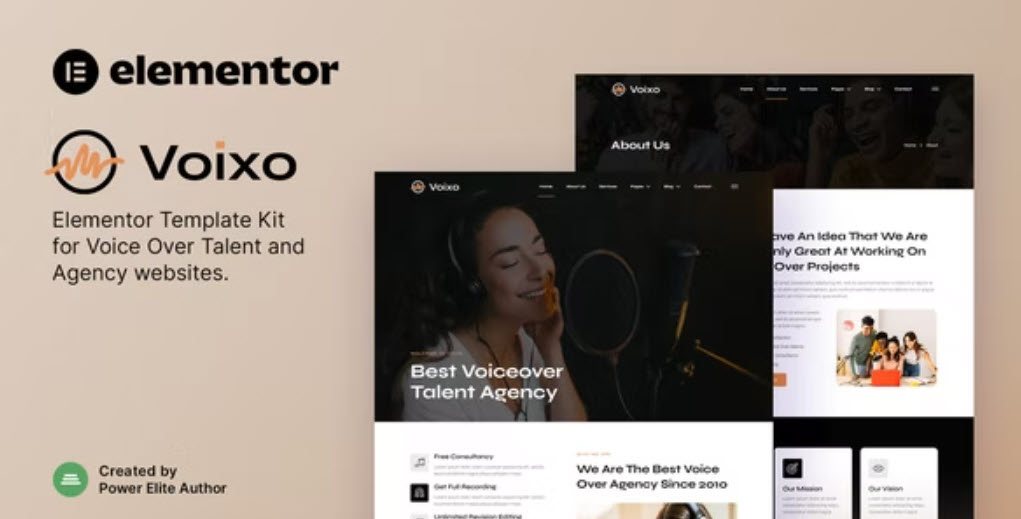 Voixo Voice Over Talent & Agency Elementor Template Kit