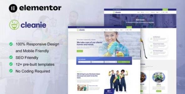 Cleanie Cleaning Service Company Elementor Template Kit