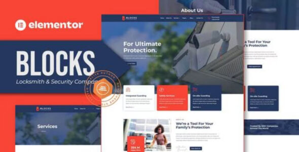 Blocks Locksmith & Security Company Elementor Template Kit