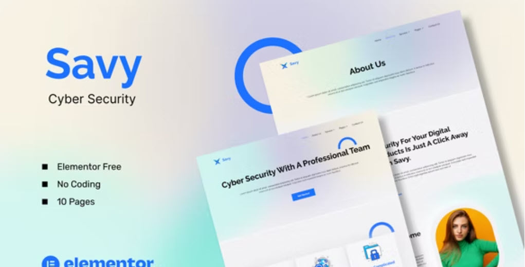 Savy Cyber Security Elementor Template Kit