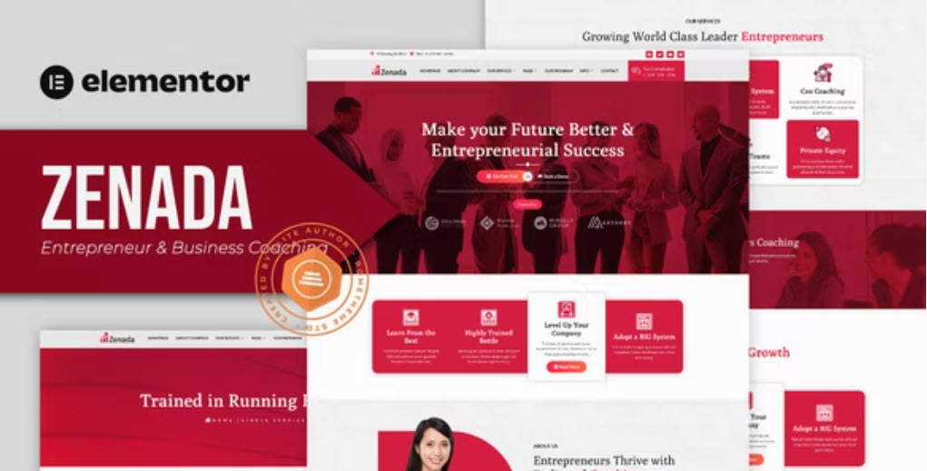 Zenada Entrepreneur & Business Coaching Elementor Template Kit