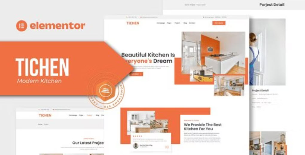 Tichen Modern Kitchen Elementor Template Kit