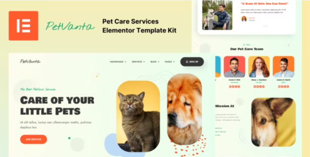 Petvanta Pet Care Services Elementor Template Kit
