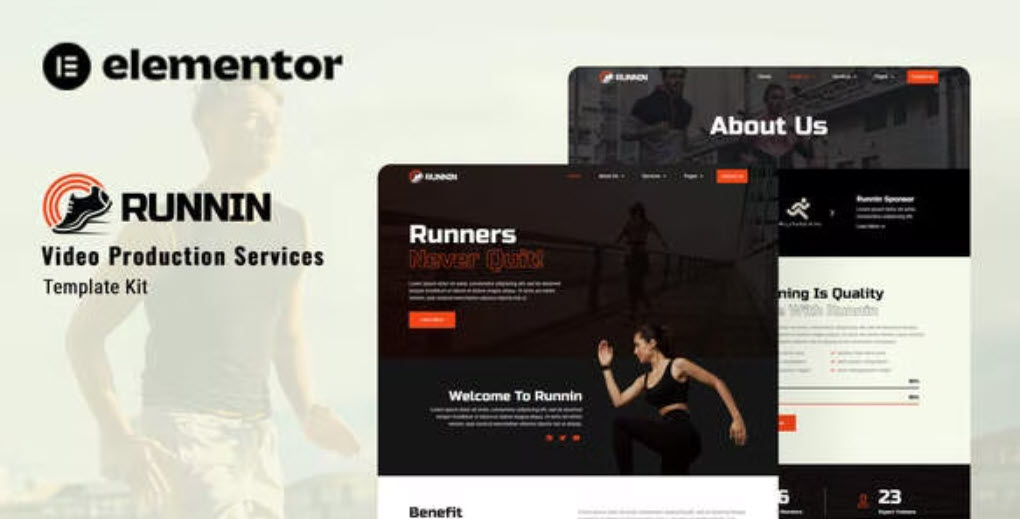 Runnin Video Production Service Elementor Template Kit