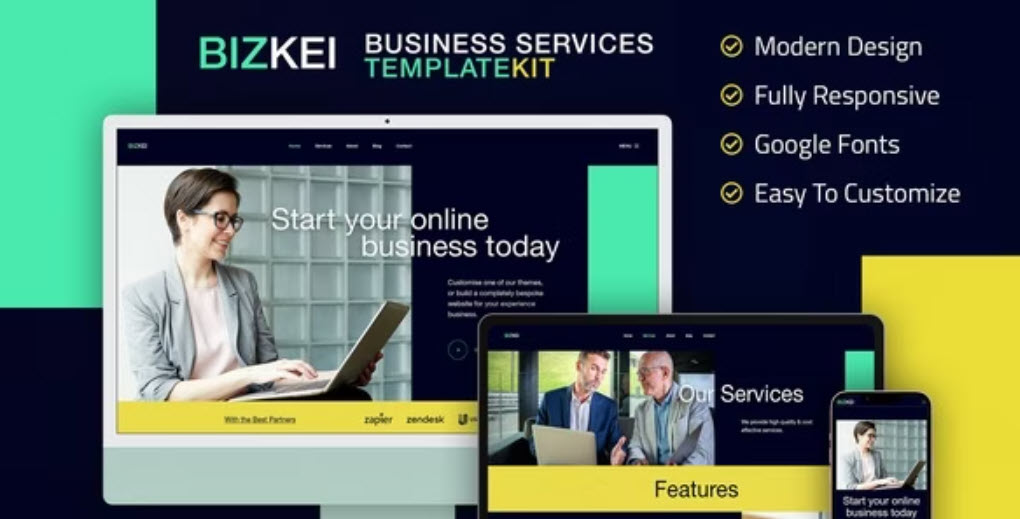 Bizkei | Business & Services Elementor Template Kit