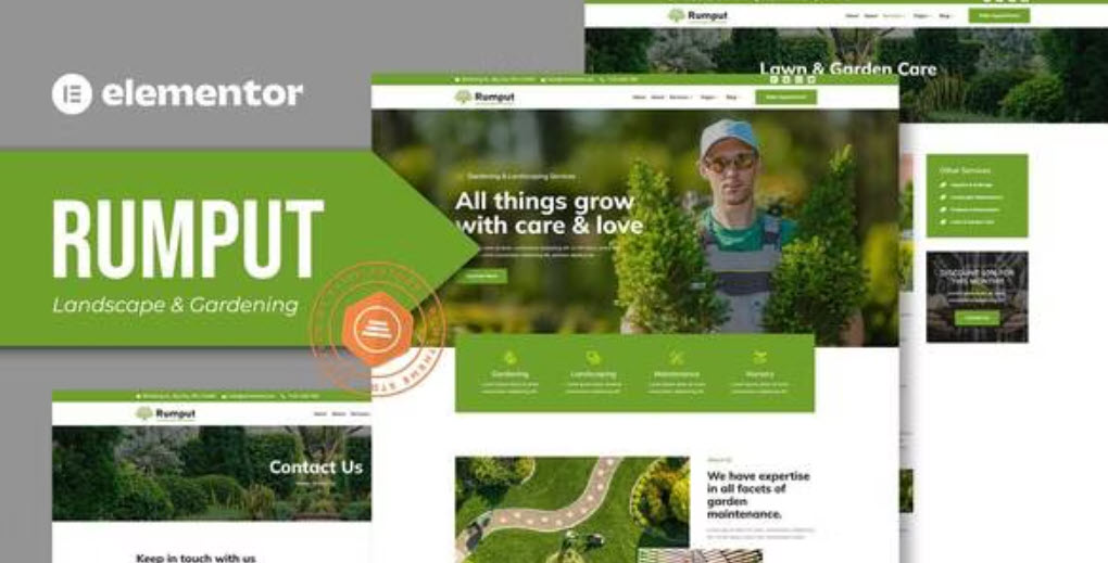 Rumput Landscape & Gardening Services Elementor Template Kit