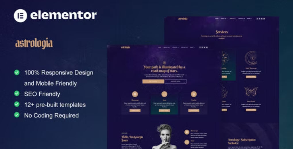Astrologia Horoscope Astrology Elementor Template Kit
