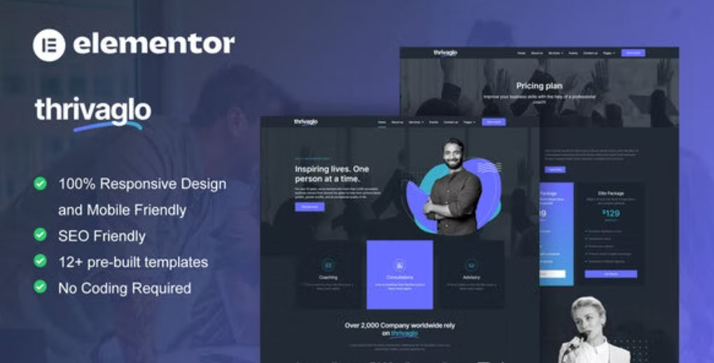 Thrivaglo Business Coach Elementor Template Kit