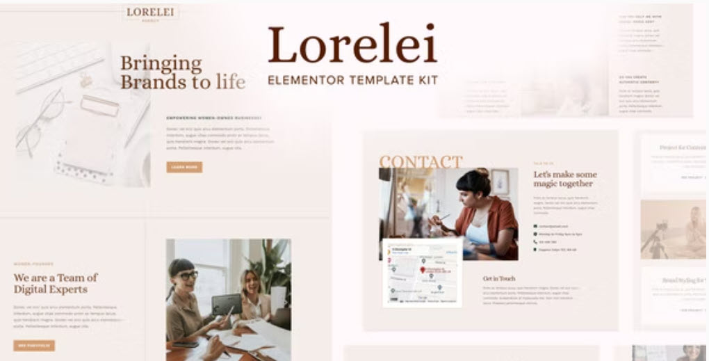 Lorelei Feminine Business Elementor Template Kit