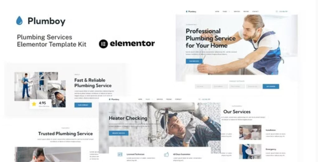 Plumboy Plumbing Services Elementor Template Kit