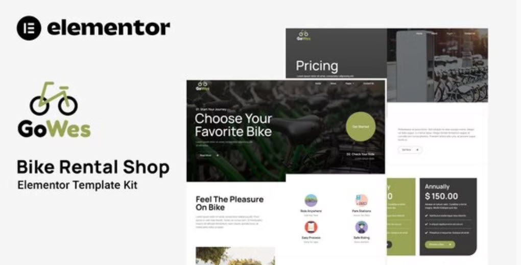 Gowes Bike Rental Shop Elementor Template Kit
