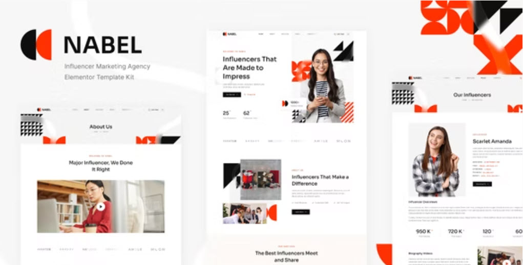 Nabel Influencer Marketing Agency Elementor Template Kit