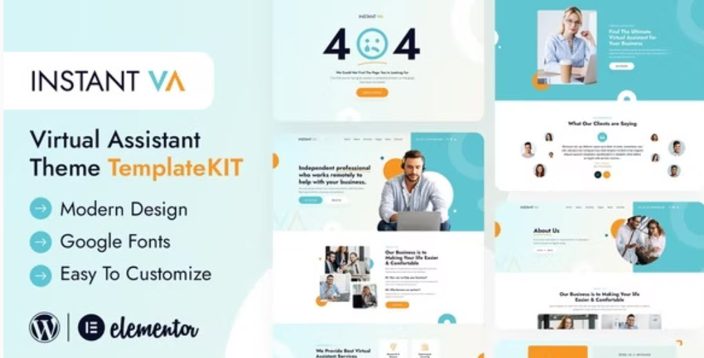 Instant VA Virtual Assistant Elementor Template Kit