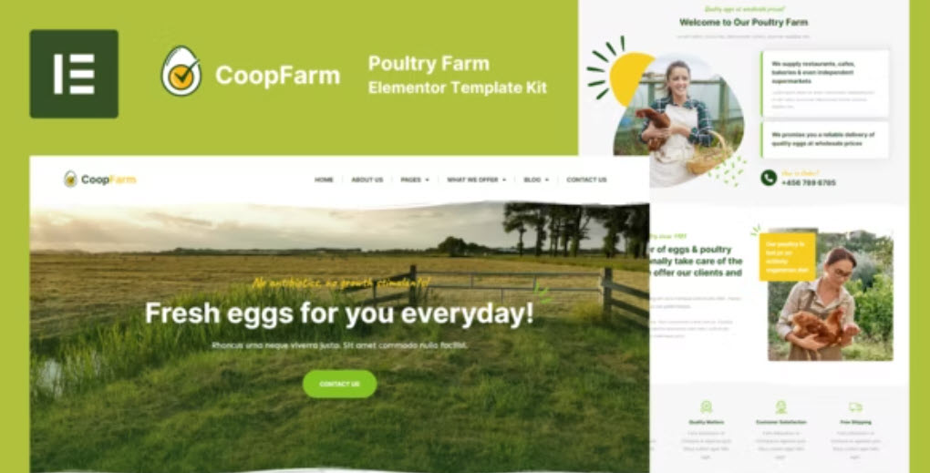 CoopFarm Poultry Farm Elementor Template Kit