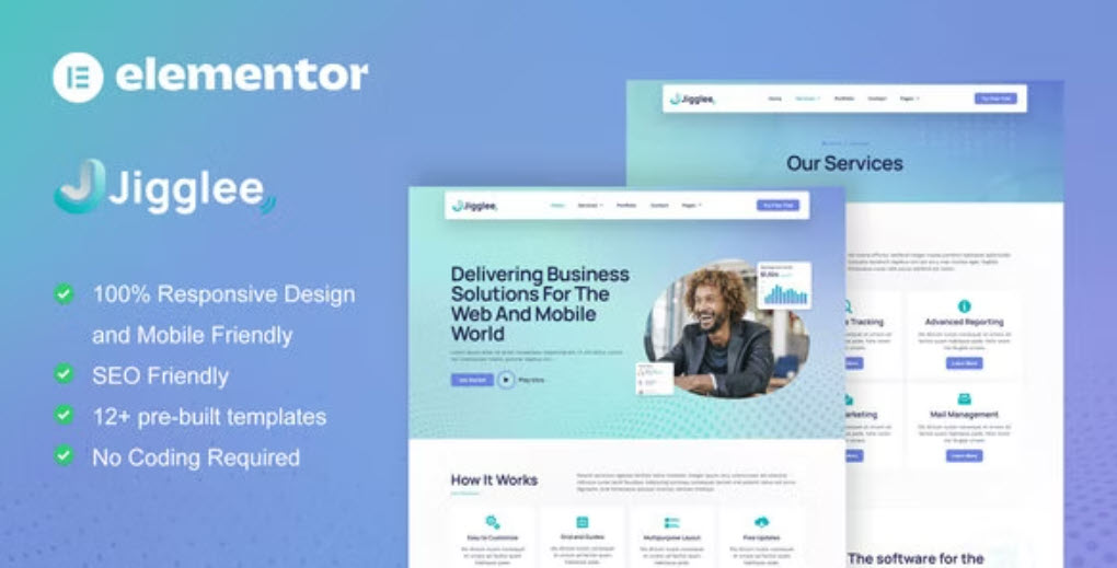 Jigglee Tech Startup Business Elementor Template Kit