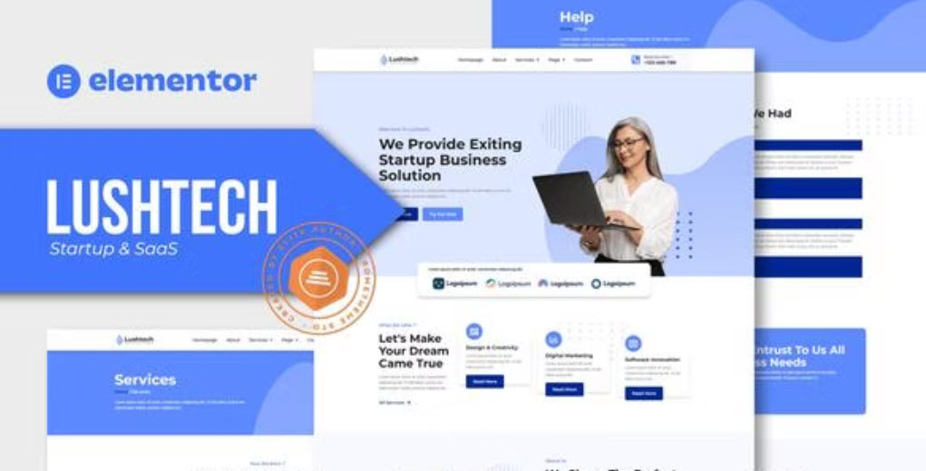 Lushtech Startup & SaaS Elementor Pro Template Kit