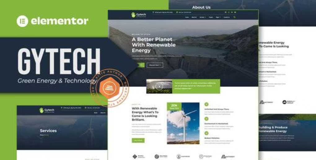 Gytech Green Energy & Technology Elementor Pro Template Kit