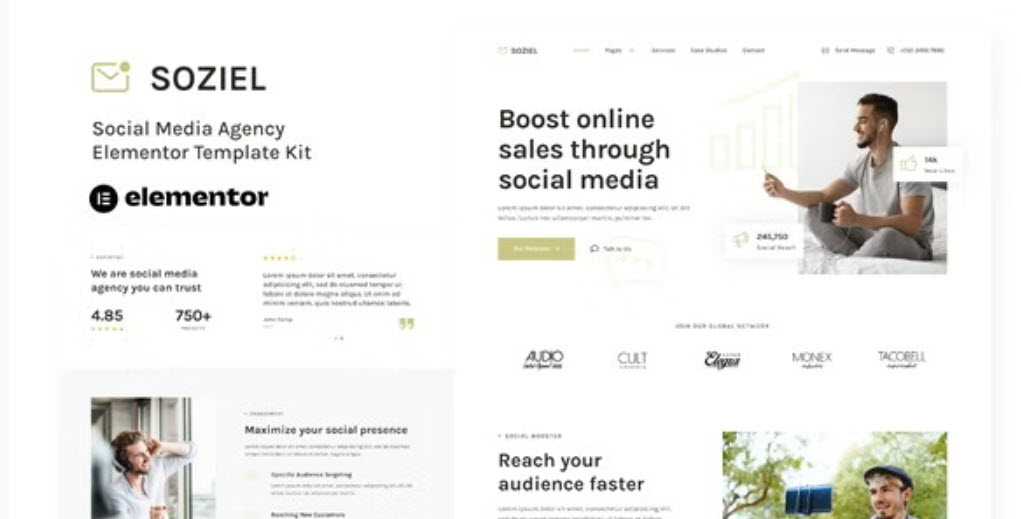 Soziel Social Media Agency Elementor Template Kit