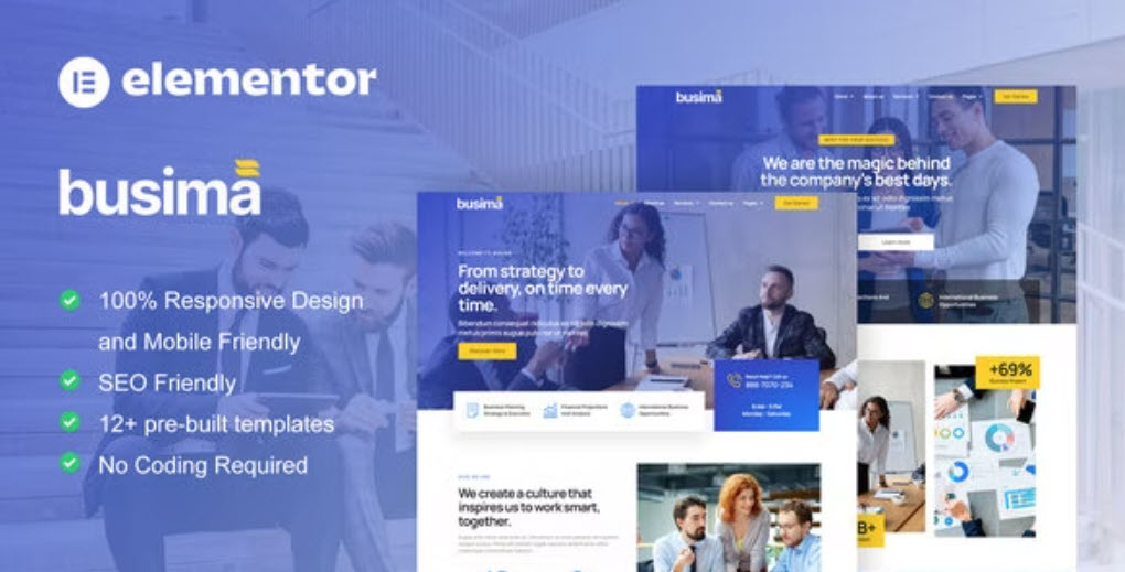 Busima Business Consultant Elementor Template Kit