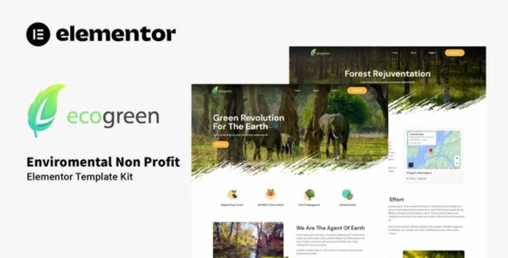 Ecogreen Environmental Non Profit Elementor Template Kit