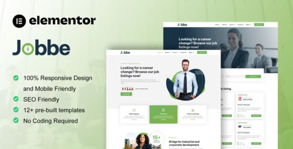 Jobbe Job Listing & Recruitment Agency Elementor Template Kit