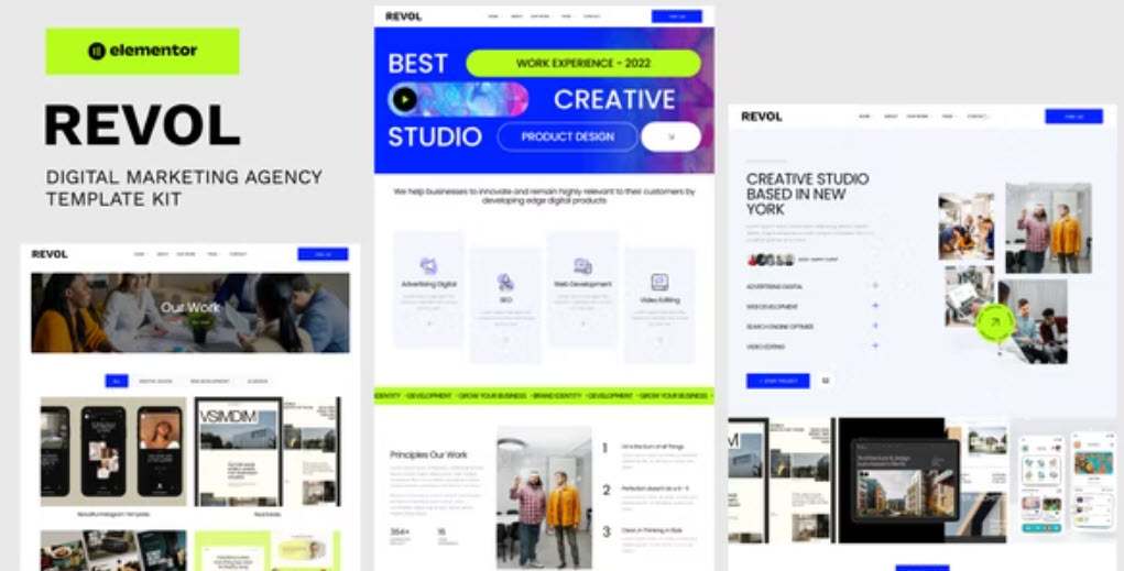 Revol Digital Marketing Agency Elementor Template Kit